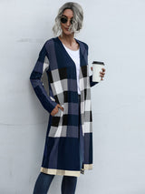 BEAUTIFUL I AM Plaid Open Front Longline Cardigan