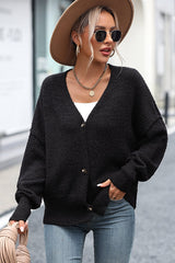 BEAUTIFUL I AM Button-Up Dropped Shoulder Cardigan