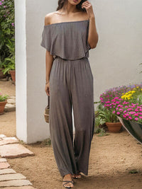 BEAUTIFUL I AM Off-Shoulder Wide Leg Pants Jumpsuit