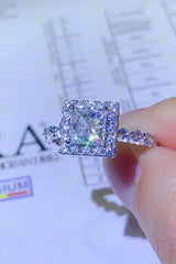 BEAUTIFUL I AM 1 Carat Moissanite Jewelry Square Ring