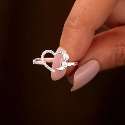 BEAUTIFUL I AM Heart Shape 925 Sterling Silver Ring Jewelry