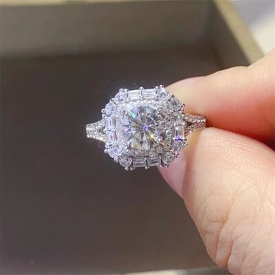 BEAUTIFUL I AM 1 Carat Moissanite 925 Sterling Silver Ring Jewelry