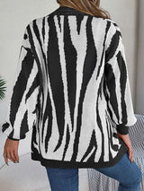 BEAUTIFUL I AM Open Front Animal Print Cardigan