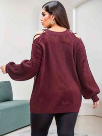 BEAUTIFUL I AM Cutout Round Neck Sweater