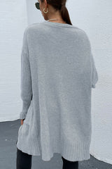 BEAUTIFUL I AM Open Front Dropped Shoulder Pocketed Cardigan