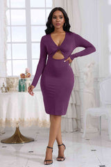 BEAUTIFUL I AM Cutout Twisted Long Sleeve Dress