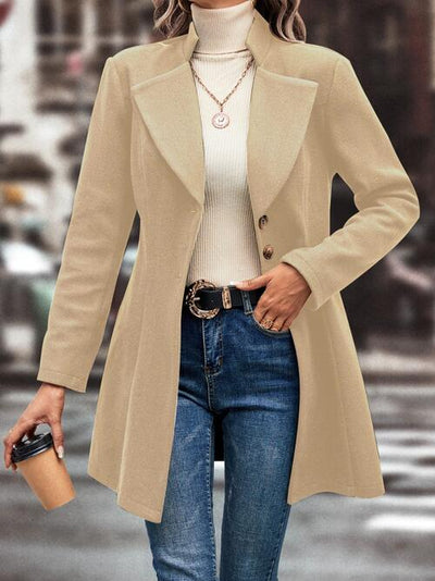 BEAUTIFUL I AM Lapel Collar Button Down Jacket Coat