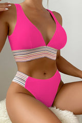 BEAUTIFUL I AM Contrast Textured High Cut Swim Set