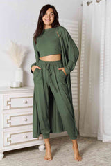 BEAUTIFUL I AM Tank, Pants, Cardigan Set