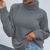 BEAUTIFUL I AM Turtleneck Dropped Shoulder Long Sleeve Sweater