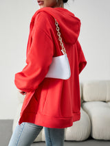 BEAUTIFUL I AM Dropped Shoulder Hooded Jacket with Pocket Hoodie