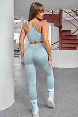 BEAUTIFUL I AM Tank Cropped Active Wear Top and Pants Set