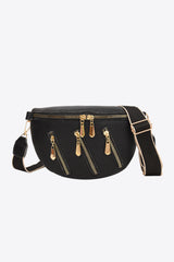 BEAUTIFUL I Am PU Leather Multi Zipper Shoulder Bag