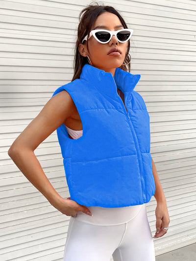 BEAUTIFUL I AM Zip-Up Puffer Vest Jacket