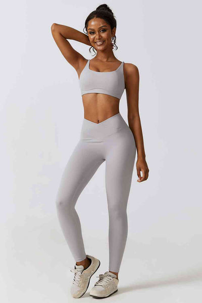 BEAUTIFUL I AM Sports Bra and Leggings Active Wear Set