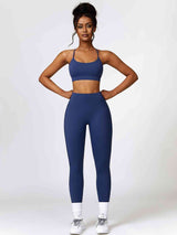 BEAUTIFUL I AM Sport Bra and Leggings Active Wear Set