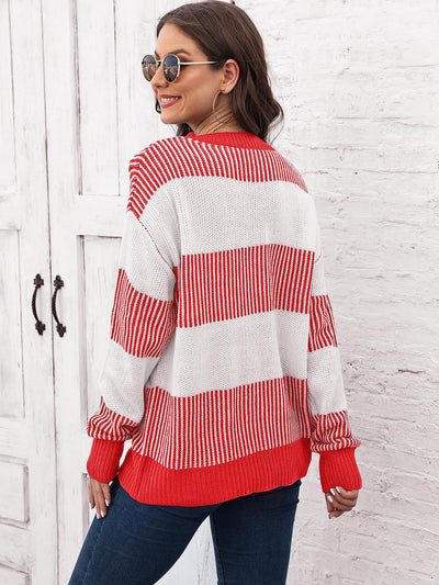 BEAUTIFUL I AM Full Size Round Neck Drop Shoulder Sweater