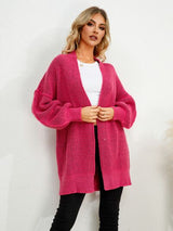 BEAUTIFUL I AM Open Front Dropped Shoulder Cardigan