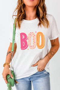 BEAUTIFUL I AM Round Neck Short Sleeve BOO Graphic T-Shirt