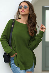 BEAUTIFUL I AM Round Neck Ribbed Knit Top Shirt