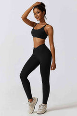 BEAUTIFUL I AM Sports Bra and Leggings Active Wear Set