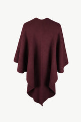 BEAUTIFUL I AM Surplice Neck Pom-Pom Trim Poncho