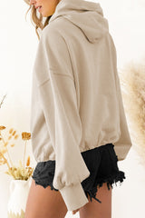 BEAUTIFUL I AM Zip-Up Dropped Shoulder Hoodie