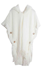 BEAUTIFUL I AM Fringe Hem Hooded Poncho