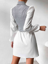 BEAUTIFUL I AM Turtleneck Puff Sleeve Mini Dress