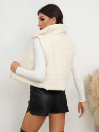 BEAUTIFUL I AM Zip-Up Collared Vest Jacket