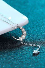 BEAUTIFUL I AM Star & Moon Moissanite Jewelry Necklace