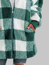 BEAUTIFUL I AM Plaid Zip-Up Hooded Jacket with Pockets