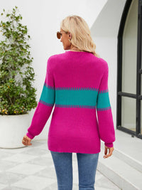 BEAUTIFUL I AM Contrast Round Neck Sweater