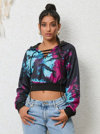 BEAUTIFUL I AM Tie-Dye Lace-Up Hoodie