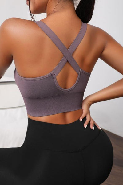 BEAUTIFUL I AM Scoop Neck Long Active Sports Bra