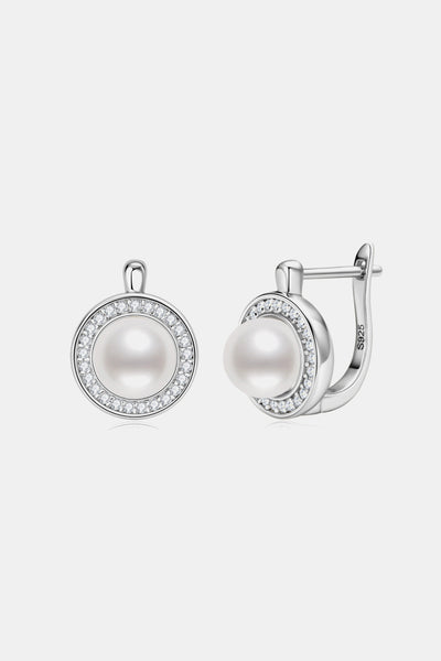 BEAUTIFUL I AM Moissanite Pearl Jewelry 925 Sterling Silver Earrings