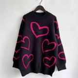 BEAUTIFUL I AM Heart Pattern Long Sleeve Sweater