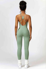 BEAUTIFUL I AM Open Back Spaghetti Strap Sports Jumpsuit Active Wear