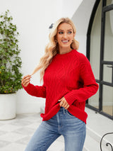 BEAUTIFUL I AM Round Neck Dropped Shoulder Sweater