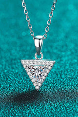 BEAUTIFUL I AM 925 Sterling Silver Triangle Moissanite Jewelry Pendant Necklace