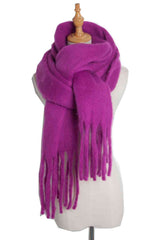 BEAUTIFUL I AM Fringe Detail Polyester Scarf