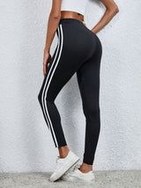 BEAUTIFUL I AM High Waist Striped Cropped Active Wear Leggings