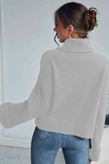 BEAUTIFUL I AM Turtleneck Long Sleeve Sweater