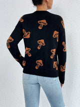 BEAUTIFUL I AM Patterned Drop Shoulder Sweater