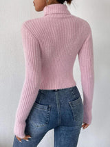 BEAUTIFUL I AM Ribbed Turtleneck Long Sleeve Sweater