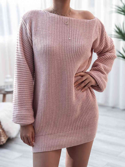 BEAUTIFUL I AM Rib-Knit Mini Sweater Dress