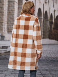 BEAUTIFUL I AM Plaid Collared Neck Button Down Jacket Coat