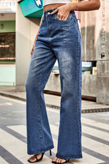 BEAUTIFUL I AM Buttoned Loose Fit Jeans with Pockets