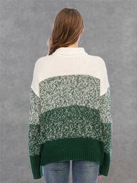 BEAUTIFUL I AM Color Block Turtleneck Sweater