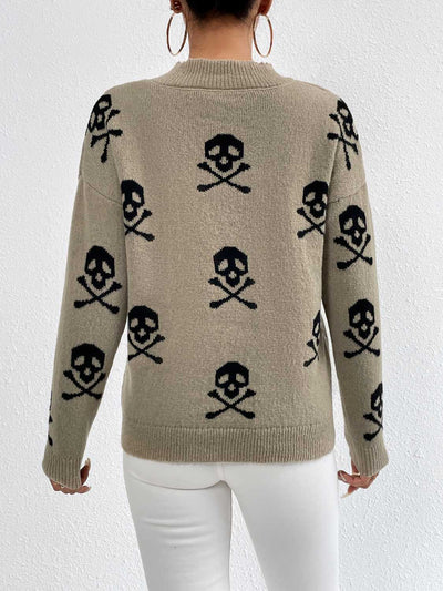 BEAUTIFUL I AM Patterned Drop Shoulder Sweater